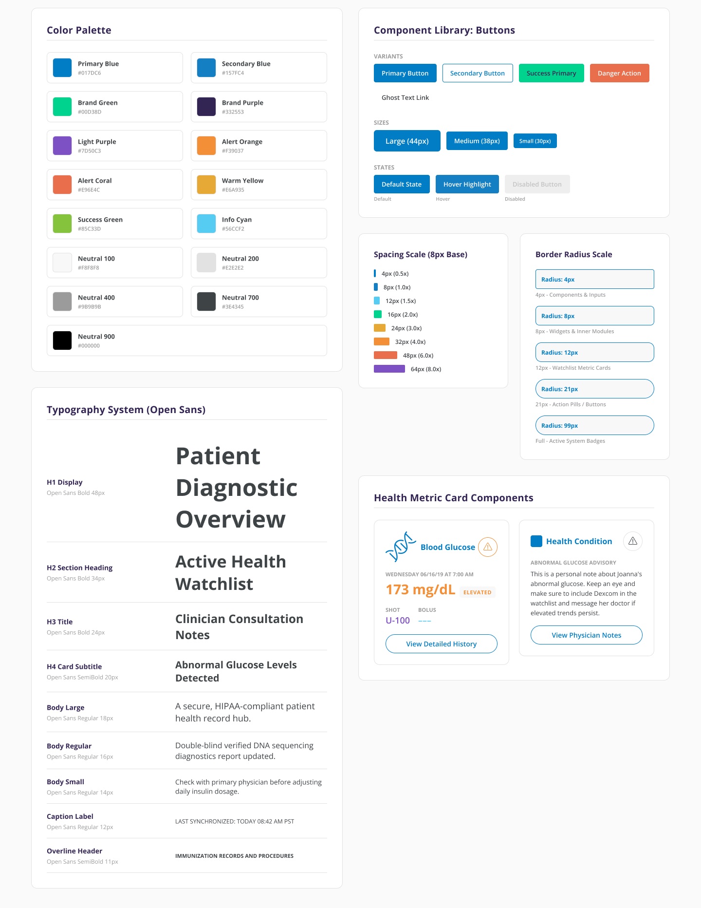 Seqster design system — colour, type, components, spacing and radius plates